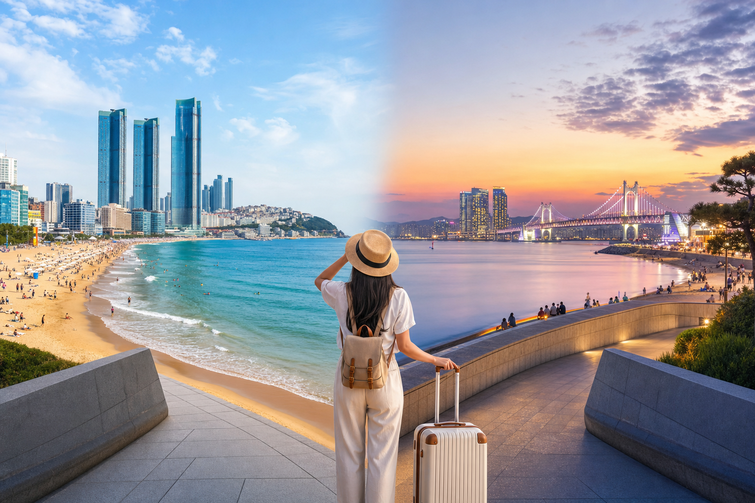 First-time traveler comparing Haeundae and Gwangalli as coastal hotel bases in Busan